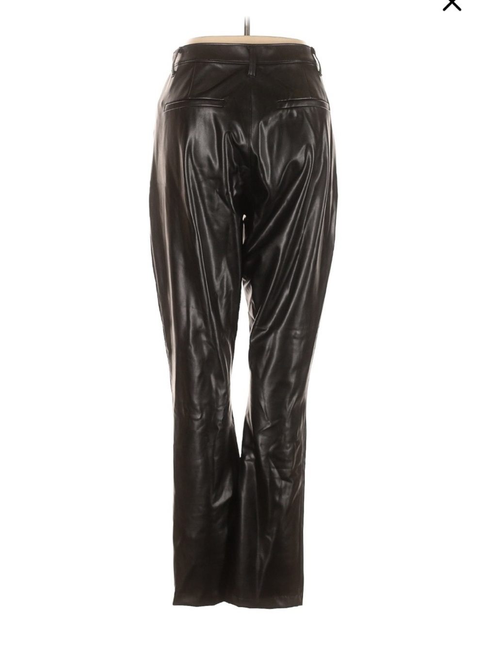 Abercrombie Curve Love Faux Leather Skinny Pants Split Hem Black 32 14 NWT - Picture 3 of 5